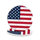 Car Cup Holder Coaster - Absorbent Ceramic Coaster, Car Coasters American Flag