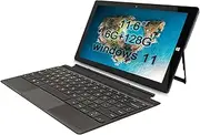 Windows Tablet with Keyboard, 11.6 inch 2-in-1 Tablets Laptops Touchscreen Windows 11, Intel Celeron, 1920 * 1080 IPS 6GB RAM 128GB EMMC 2.4G/5G WiFi Bluetooth HDMI USB
