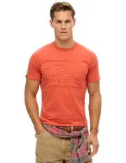 [Superdry] Workwear Embossed Relaxed Tee in Paprika Red Marle