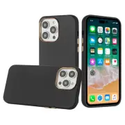 For iPhone 13/14 Case Premium Soft Cover with Chrome buttons + Tempered Glass