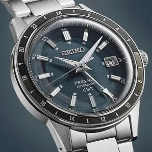 【SEIKO 精工】Presage Style60’s系列 GMT機械錶-40.8mm 送行動電源(SSK009J1/4R34-00B0B)