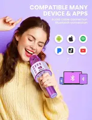 BONAOK Wireless Bluetooth Karaoke Microphone 3 in 1 Karaoke Player Birthday Gift Home Party Speaker