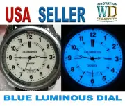 Wrist Men's Watch Sport Luminous Full BLUE LUME Dial 49mm Silver CASE 3atm