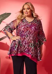[TS] Taking Shape Lulu Sequin Lace Tunic Size 12 in Print - Plus Size Women's Clothing Print