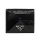 PRADA 三角牌Logo 菱格紋牛皮對開8卡短夾(黑色) 2MO004 2D0F F0002