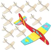 ibasenice Unfinished Wooden Airplane Model Kit Blank Plane Model Kit for Boys and Girls DIY Painting Craft Toys 20pcs Set