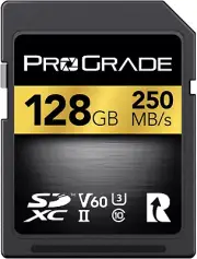 SD UHS-II 128GB Card V60 –Up to 130Mb/S Write Speed and 250 Mb/S Read Speed | fo