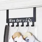 6-Link Over Door Hook Hanger No Punch Home Storage Rack New Coat Rack