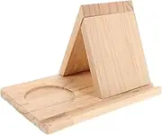 PENIKOKO Triangle Wooden Book Holder with Cup Stand Multi Functional Desktop Shelf for Reading Elegant and Portable Book Display for Bedroom and Home Decor