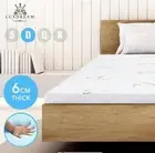 Double 6CM Cool Gel Memory Foam Mattress Topper Visco Elastic Underlay Cover