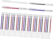 Veemoon 4 Sets Heat Erasable Marking Pens DIY Sewing Markers White Red Blue and Black for Precise Marking High Temperature Vanishing Ink for Quilting and Dressmaking