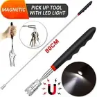 Portable Magnetic Pick Up Tool Magnet Rod Extendable Telescopic LED Torch Clip