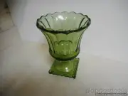 GREEN GLASS VASE NEW