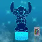 Personalised 3D Led Stitch Night Light Illusion Lamp Lilo & Stitch 16 Colors