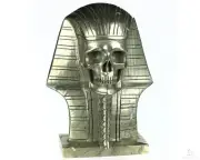 The Pharaoh 6.9" Pyrite Carved Pharaoh Crystal Skull Sculpture, Realistic