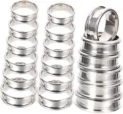 MUELODSIC Titanium Steel Ring 18pcs Grooved Plain Finger Ring Silver Jewelry Making Stainless Steel Blanks