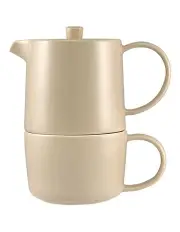 [Maxwell & Williams] Cafe Life Tea for One With Infuser 450ml Gift Boxed in Sand