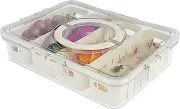 Divided Serving Tray with Sealing Lid 4 Compartment Snack Serving Tray with Hidden Handle Snack Platters Organizer with 4 Draining Baskets Food Tray Container for Candy Fruits