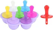 Silicone Ice Cream Mold Reusable NonStick DIY Popsicle Making Tool for Kids Kitchen Supplies Red Blue Purple Yellow 7 Holes (-3118200069813)