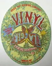 VINYL LAGER SPRING SEASONAL ALE Beer COASTER Mat, Magic Hat Brewing VERMONT 2012
