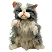 Tabby Cat Hand Puppet Full Body Doll by Hansa Real Looking Plush Learning Toy