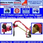Millers Falls TWM PTO Post Hole Digger 75HP Gearbox With Clutch Tractor To 80HP
