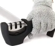 4-in-1 Kitchen Knife Scissor Sharpener 3 Stage Professional Manual Chef Steel