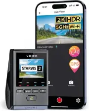 VIOFO Dash Cam A119 Mini 2, STARVIS 2 Sensor, 2K 60fps/HDR 30fps Voice black