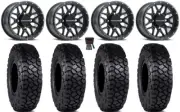 Raceline Krank 15" Wheels Black 30" Intersect Tires Sportsman RZR Ranger
