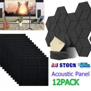 12X Self-Adhesive Acoustic Foam Sound Insulation Wall Panels for Sound Proofing