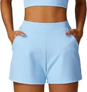 [ZPLxi] Women's Athletic Shorts Quick Dry Running Shorts Breathable Sporty Short Gym Yoga Elastic Workout Shorts Comfy Casual with Pockets