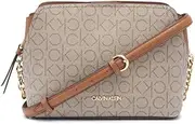 [Calvin Klein] Hailey Signature Triple Compartment Chain Crossbody