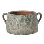 Rogue Distressed Flower Pot Ceramic Decorative Planter Rustic Home Decor 29x14cm