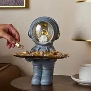 Creative Astronaut Statue Storage Tray Nordic Home Decor Desk Storage Astronaut Figurine Living Room Table Decor Key Storage (Color : B, Size : 27 * 21 * 22.5CM)