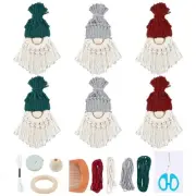 6 Set DIY Macrame Christmas Gnomes Santa Claus Kit DIY Macrame Santa Claus fo...