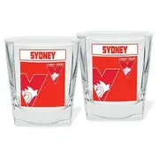 AFL Spirit Drink Glass Set Of Two - Sydney Swans - 250ml Cup