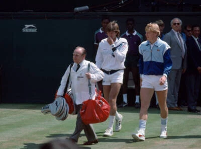 Boris Becker Of West Germany And Kevin Curren Of The Usa 1985 Tennis Old Photo