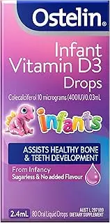 Ostelin Infant Vitamin D3 Drops 2.4mL - Vitamin D Supports Bone Strength, Healthy Immune System Function, Muscle Function - Aids Bone/Teeth Development - Increases Dietary Calcium Absorption