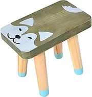 1pc Cartoon Animal Stool Stool Stepping Stool Footrest Wooden Step Stool Wood Footstool Stool Cartoon Low Stool Household Furniture Step Stool Grey