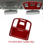 For 2015-2021 Toyota Hilux Roof Reading Light Frame Carbon Fiber Trim Red 2Pcs (for: Toyota)