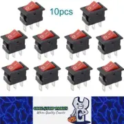 10 x Red Rocker Switches 10x15mm ON/OFF 3 Pin SPST Panel Mini Rocker Switches