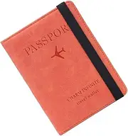 [TOVINANNA] 1PC RFID Passport Wallet Multi Functional PU Leather Holder for Women Design Durable Storage Bag Orange for Travel and Business Trips