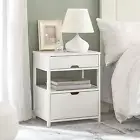 Sobuy Bedside Table with 2 Drawers, Side Table, Lamp Table, Night Stand, End Tab