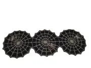 Tahari Halloween Beaded Spiderweb Table Runner Centerpiece Black Silver Spiders