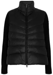 Moncler Quilted Shell and Wool Cardigan - Black - L L