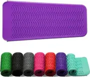 Heat Resistant Silicone Mat Pouch for Flat Iron, Curling Iron, Hot Tools Purple