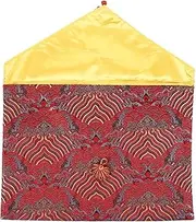 DOITOOL Embroidery Scriptures Storage Bag Pouch for Hiking Traveling Camping Elegant Design for Organizing Sundries Music Books Smooth Surface Convenient Closure