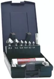 Exact 90° COUNTERSINK DRILL BIT SET 9Pcs 6.3-20.5mm 3-Flutes, 1/4" Hex Shaft