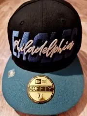 NFL Philadelphia Eagles 59FIFTY 7 1/2 New Era Men's Hat Cap Black (L6