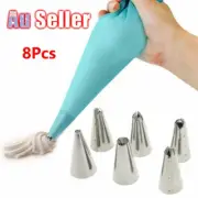 8x Cream Icing Piping Nozzles Set Kit Pastry Tips DIY Cake Decorating Tool